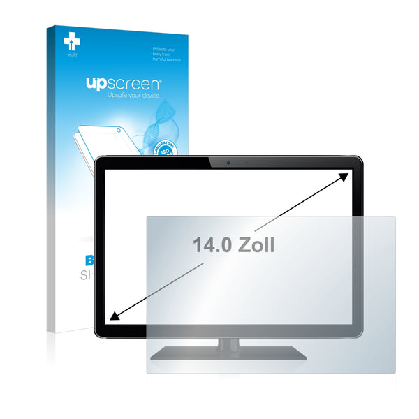 upscreen Bacteria Shield Clear Premium Antibacterial Screen Protector for POS Terminal with 14 inch Displays [305 mm x 185 mm, 15:9]