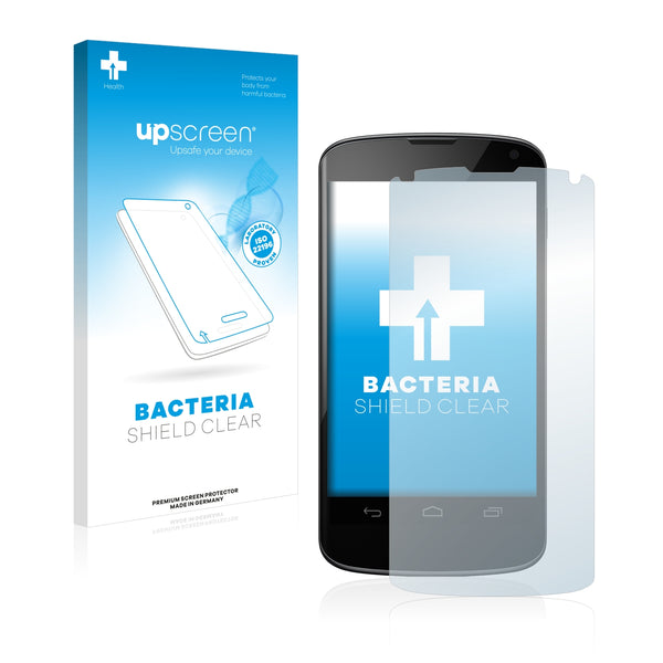 upscreen Bacteria Shield Clear Premium Antibacterial Screen Protector for LG Electronics Google Nexus 4