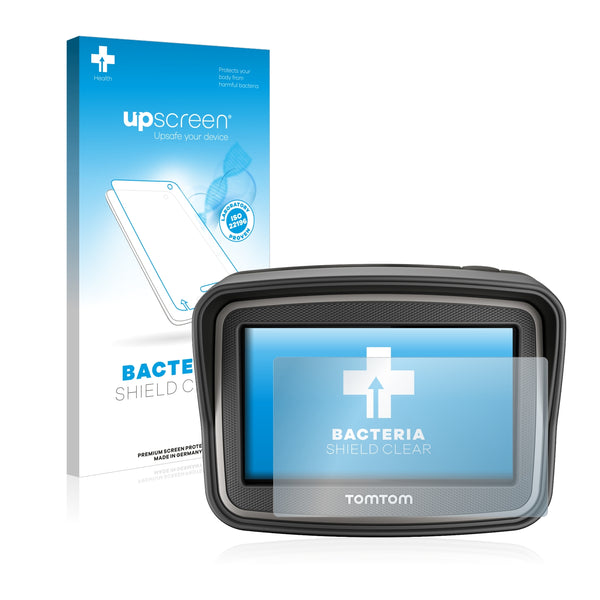 upscreen Bacteria Shield Clear Premium Antibacterial Screen Protector for TomTom Rider (2013)