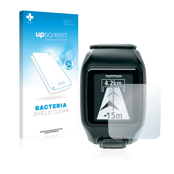 upscreen Bacteria Shield Clear Premium Antibacterial Screen Protector for TomTom Multi-Sport 2014