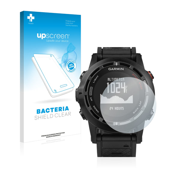 upscreen Bacteria Shield Clear Premium Antibacterial Screen Protector for Garmin fenix 2