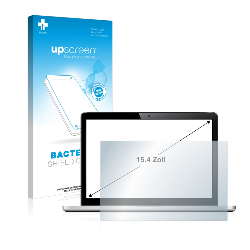 upscreen Bacteria Shield Clear Premium Antibacterial Screen Protector for Laptops and Ultrabooks with 15.4 inch Displays [332 mm x 208 mm, 16:10]
