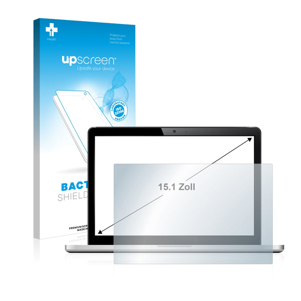 upscreen Bacteria Shield Clear Premium Antibacterial Screen Protector for Laptops and Ultrabooks with 15.1 inch Displays [306.2 mm x 229.8 mm, 4:3]