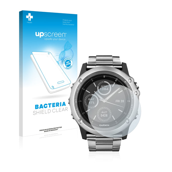 upscreen Bacteria Shield Clear Premium Antibacterial Screen Protector for Garmin fenix 3 Saphir