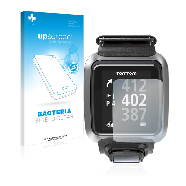 upscreen Bacteria Shield Clear Premium Antibacterial Screen Protector for TomTom Golfer 2
