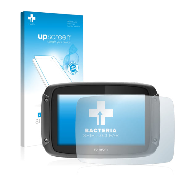 upscreen Bacteria Shield Clear Premium Antibacterial Screen Protector for TomTom Rider 42