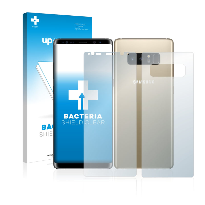 upscreen Bacteria Shield Clear Premium Antibacterial Screen Protector for Samsung Galaxy Note 8 (Front + Back)