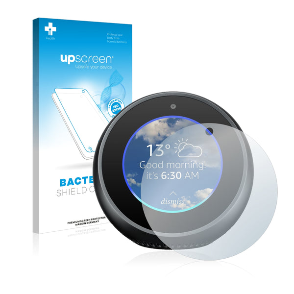 upscreen Bacteria Shield Clear Premium Antibacterial Screen Protector for Amazon Echo Spot
