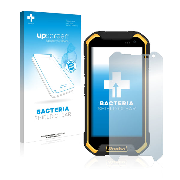 upscreen Bacteria Shield Clear Premium Antibacterial Screen Protector for Runbo F1 Plus