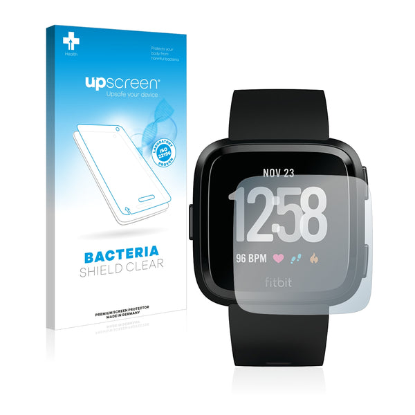 upscreen Bacteria Shield Clear Premium Antibacterial Screen Protector for Fitbit Versa