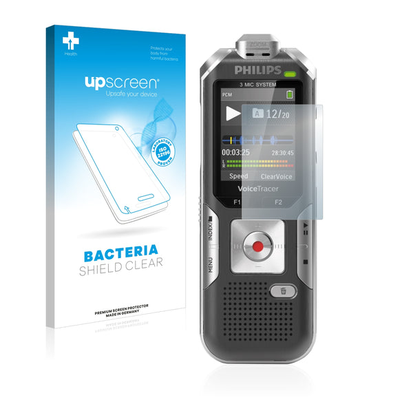 upscreen Bacteria Shield Clear Premium Antibacterial Screen Protector for Philips VoiceTracer DVT6010