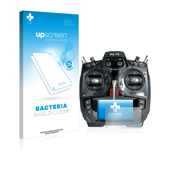 upscreen Bacteria Shield Clear Premium Antibacterial Screen Protector for Graupner mz-16 HoTT (3th generation)