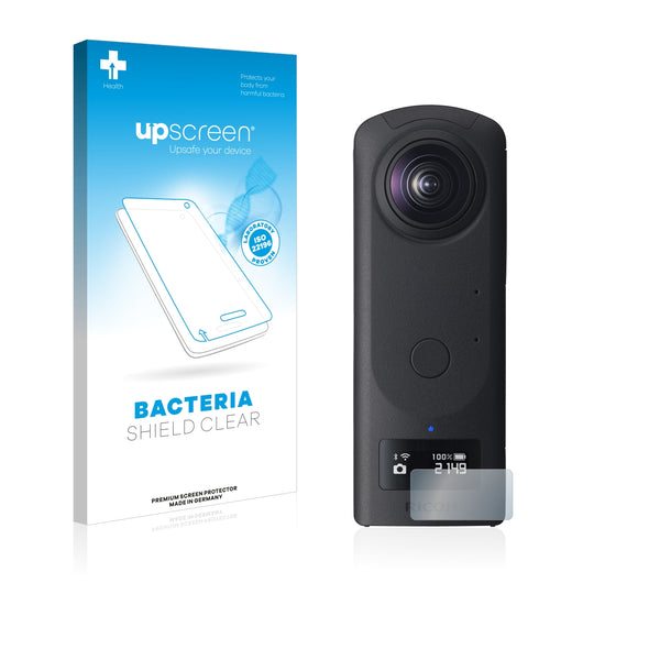 upscreen Bacteria Shield Clear Premium Antibacterial Screen Protector for Ricoh Theta Z1