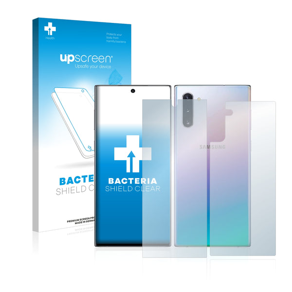 upscreen Bacteria Shield Clear Premium Antibacterial Screen Protector for Samsung Galaxy Note 10 (Front + Back)