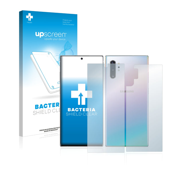 upscreen Bacteria Shield Clear Premium Antibacterial Screen Protector for Samsung Galaxy Note 10 Plus 5G (Front + Back)