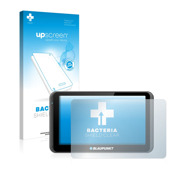 upscreen Bacteria Shield Clear Premium Antibacterial Screen Protector for Blaupunkt TravelPilot 63y CE LMU
