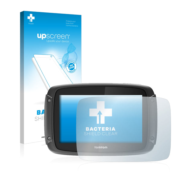 upscreen Bacteria Shield Clear Premium Antibacterial Screen Protector for TomTom Rider 420