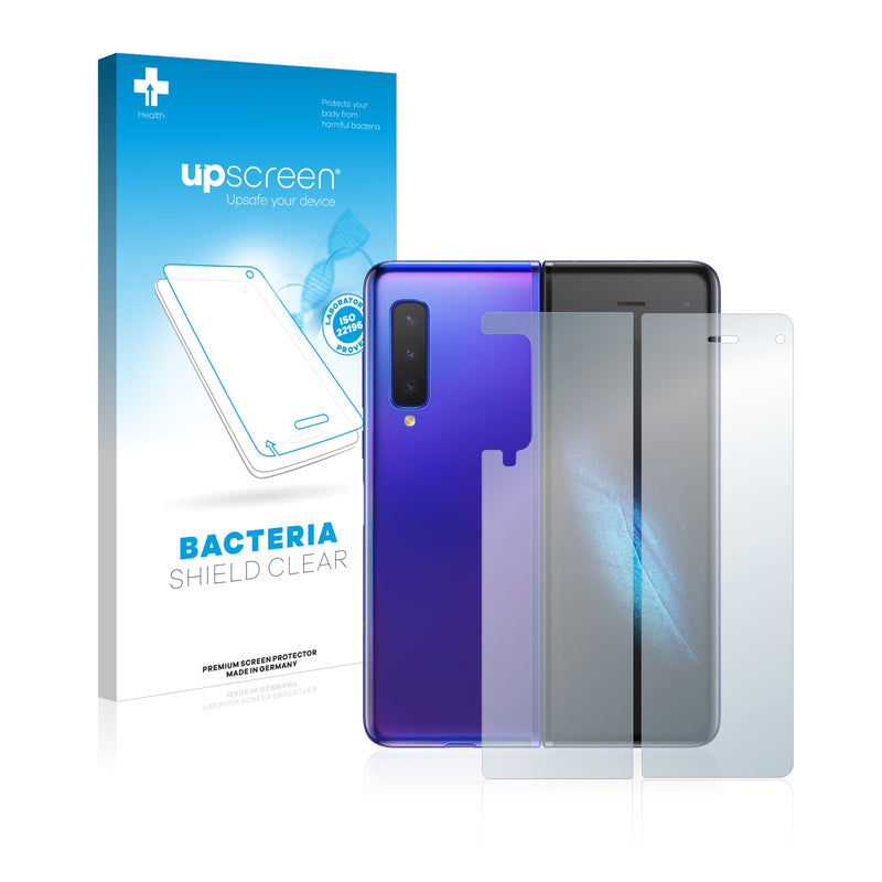 upscreen Bacteria Shield Clear Premium Antibacterial Screen Protector for Samsung Galaxy Fold (Front + Back)