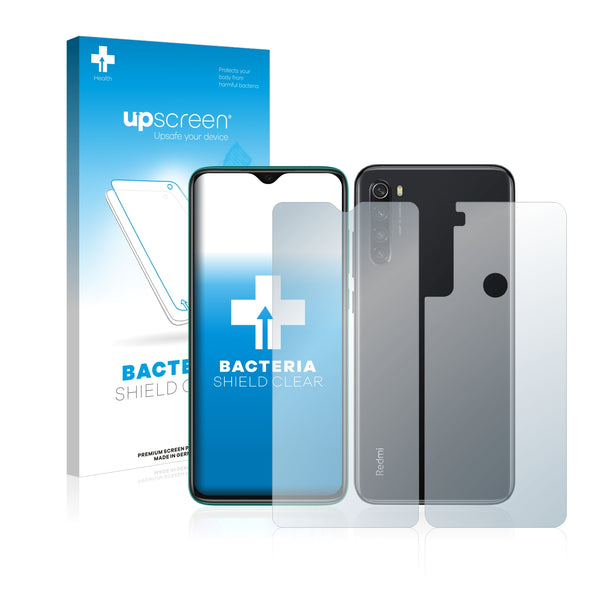 upscreen Bacteria Shield Clear Premium Antibacterial Screen Protector for Xiaomi Redmi Note 8 (Front + Back)