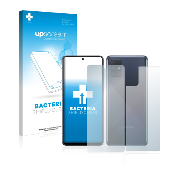 upscreen Bacteria Shield Clear Premium Antibacterial Screen Protector for Samsung Galaxy A71 (Front + Back)