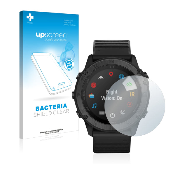 upscreen Bacteria Shield Clear Premium Antibacterial Screen Protector for Garmin Tactix Delta