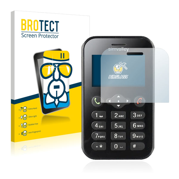 BROTECT AirGlass Glass Screen Protector for Simvalley Mobile RX-484 Pico