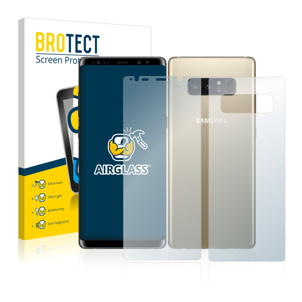 BROTECT AirGlass Glass Screen Protector for Samsung Galaxy Note 8 (Front + Back)