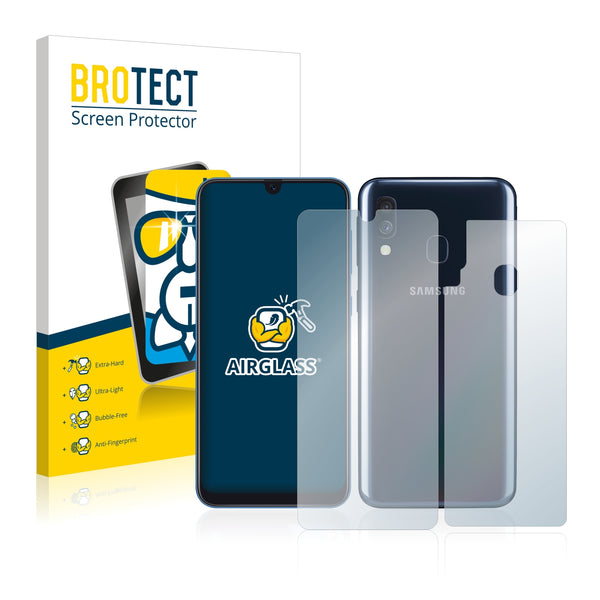 BROTECT AirGlass Glass Screen Protector for Samsung Galaxy A40 (Front + Back)