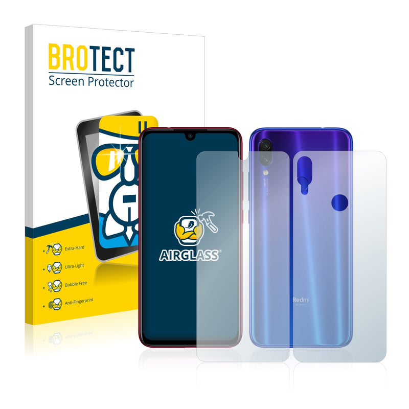 BROTECT AirGlass Glass Screen Protector for Xiaomi Redmi Note 7 (Front + Back)