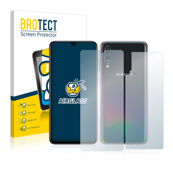BROTECT AirGlass Glass Screen Protector for Samsung Galaxy A70 (Front + Back)