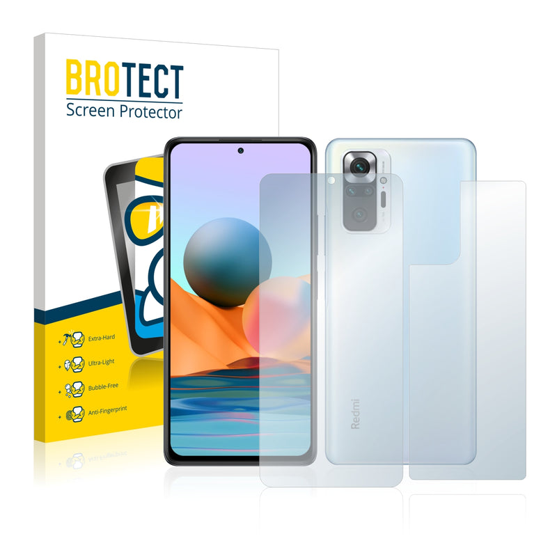 BROTECT AirGlass Glass Screen Protector for Xiaomi Redmi Note 10 (Front + Back)