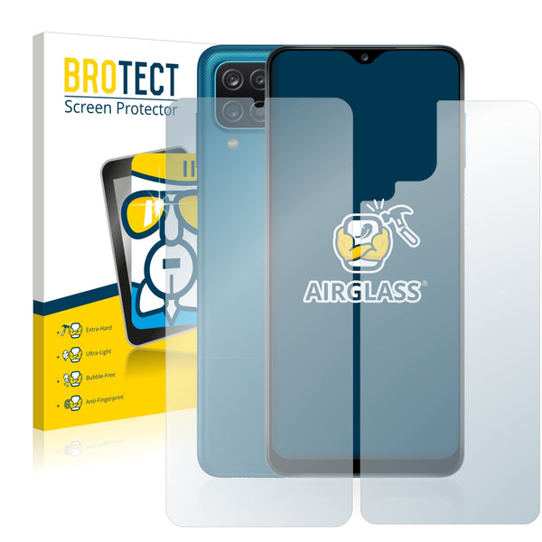 BROTECT AirGlass Glass Screen Protector for Samsung Galaxy A12 (Front + Back)