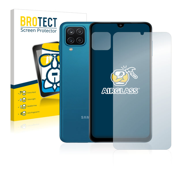 BROTECT AirGlass Glass Screen Protector for Samsung Galaxy A12 (Front + cam)