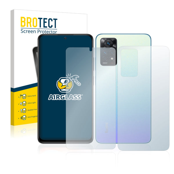 BROTECT AirGlass Glass Screen Protector for Xiaomi Redmi Note 11 Pro (Front + Back)