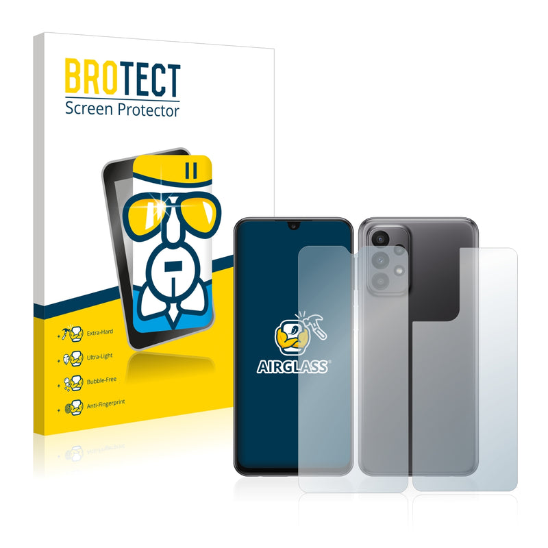 BROTECT AirGlass Glass Screen Protector for Samsung Galaxy M13 (Front + Back)