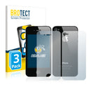 3x BROTECT AirGlass Glass Screen Protector for Apple iPhone 4S (Front + Back)