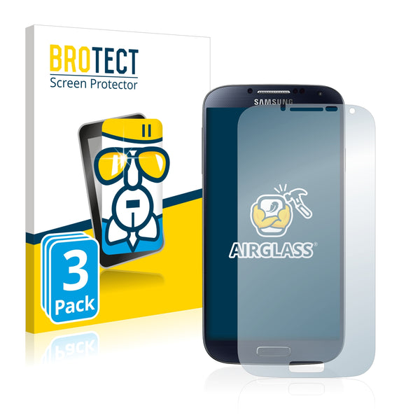 3x BROTECT AirGlass Glass Screen Protector for Samsung Galaxy S4 LTE I9505