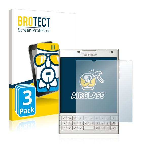 3x BROTECT AirGlass Glass Screen Protector for BlackBerry Passport