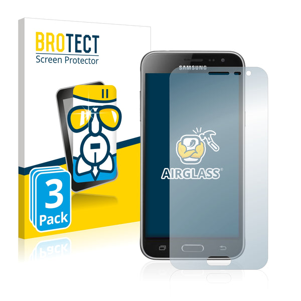 3x BROTECT AirGlass Glass Screen Protector for Samsung Galaxy J3 2015