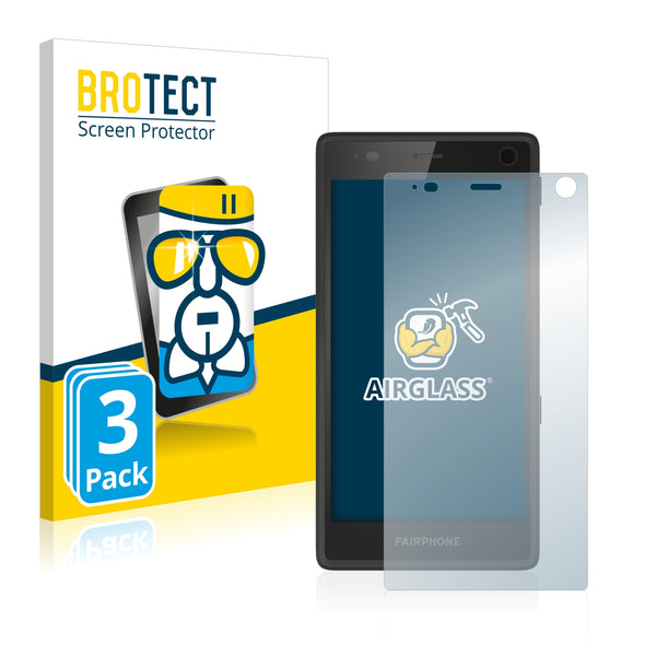 3x BROTECT AirGlass Glass Screen Protector for Fairphone 2