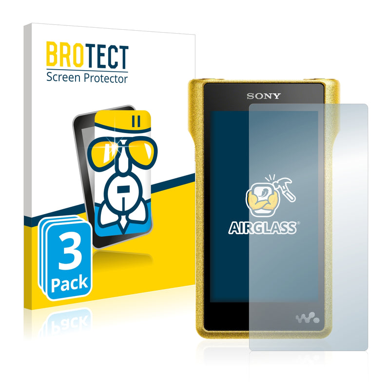3x BROTECT AirGlass Glass Screen Protector for Sony Walkman NW-WM1A