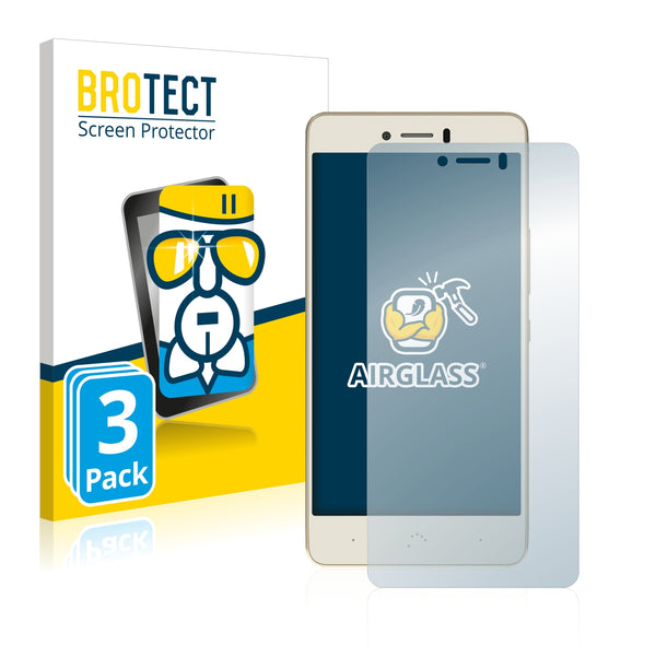 3x BROTECT AirGlass Glass Screen Protector for BQ Aquaris U Plus