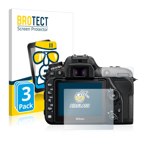 3x BROTECT AirGlass Glass Screen Protector for Nikon D7500