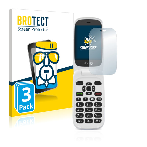 3x BROTECT AirGlass Glass Screen Protector for Doro 6520
