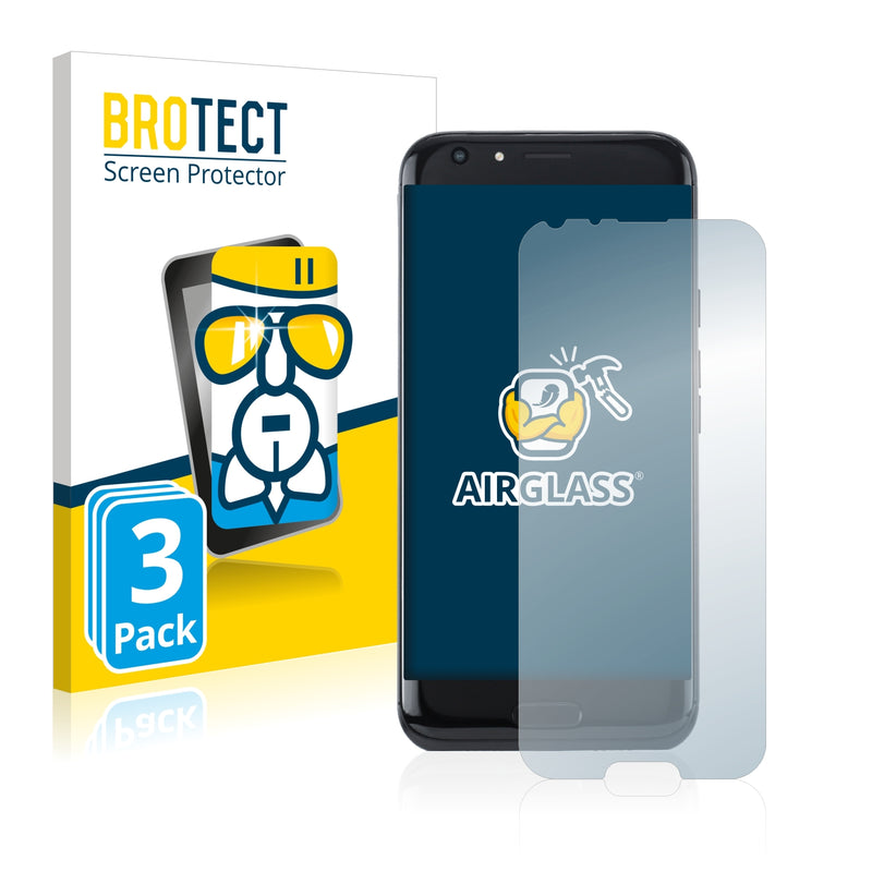 3x BROTECT AirGlass Glass Screen Protector for Doogee BL5000
