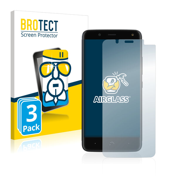 3x BROTECT AirGlass Glass Screen Protector for BQ Aquaris V Plus