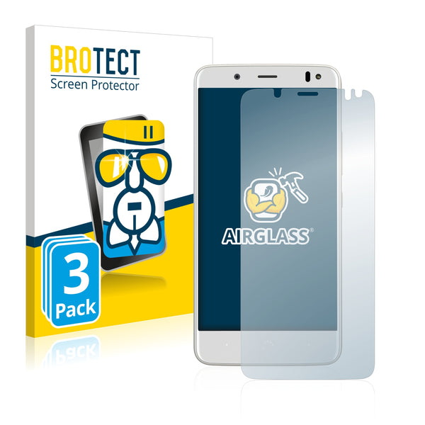 3x BROTECT AirGlass Glass Screen Protector for BQ Aquaris U2 Lite