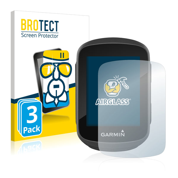 3x BROTECT AirGlass Glass Screen Protector for Garmin Edge 130