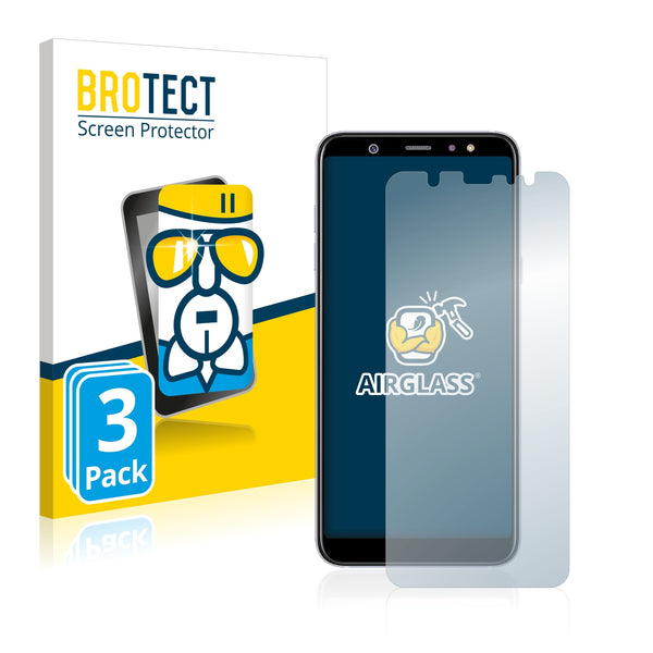3x BROTECT AirGlass Glass Screen Protector for Samsung Galaxy A6 Plus 2018