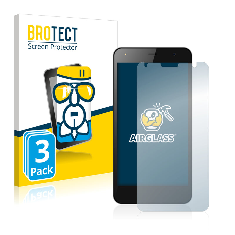 3x BROTECT AirGlass Glass Screen Protector for Mobiola Inti